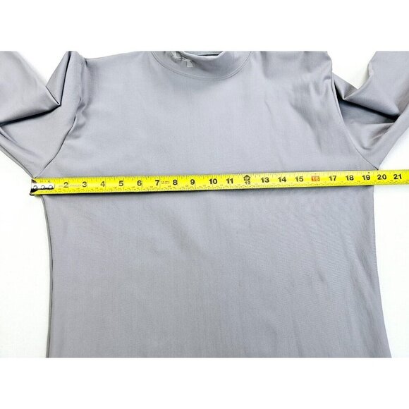 Under Armour Size XL Women's Gray Compression Coldgear Turtleneck Logo Athletic - Picture 3 of 10